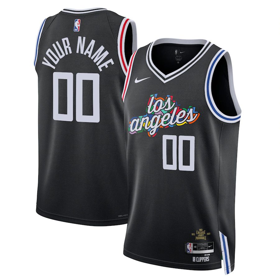 Men Los Angeles Clippers Nike Black City Edition 2022-23 Swingman Custom NBA Jersey